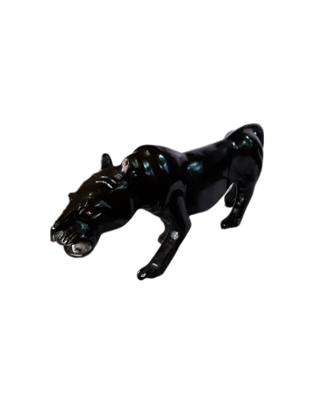 OBJET D'ART DE PANTHERE EN EBENE NOIR