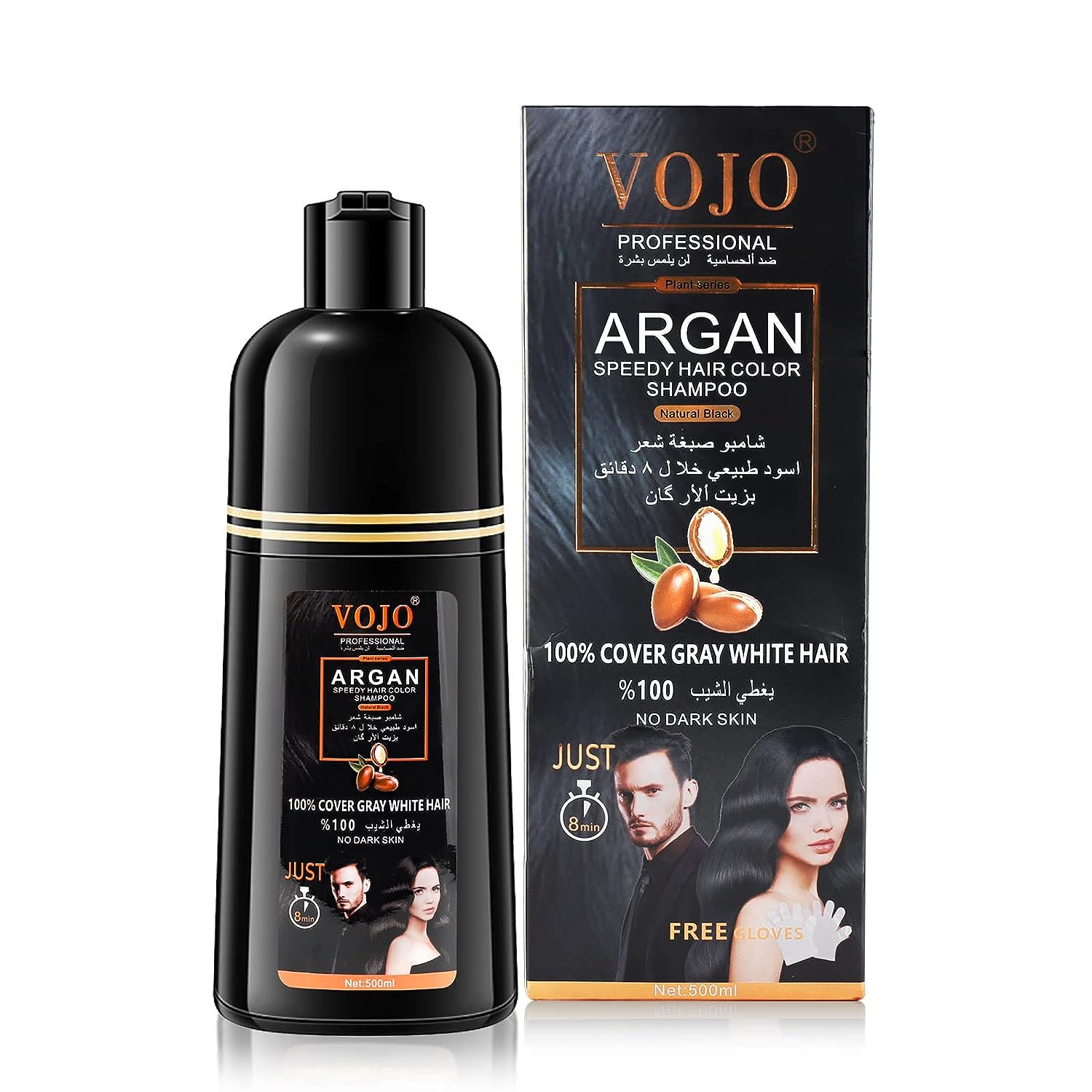 VOJO BLACK HAIR Dye shampoing for men